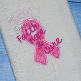 Faith Hope Cure Awareness Ribbon Applique