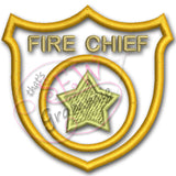 Fire Badge Applique Design