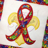 Awareness Fleur De Lis Applique Design