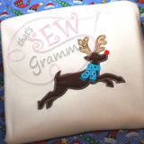 Flying Reindeer Applique Design