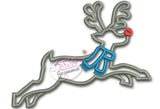 Flying Reindeer Applique Design