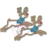 Flying Reindeer Applique Design