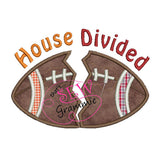 House Divided Football Applique Design