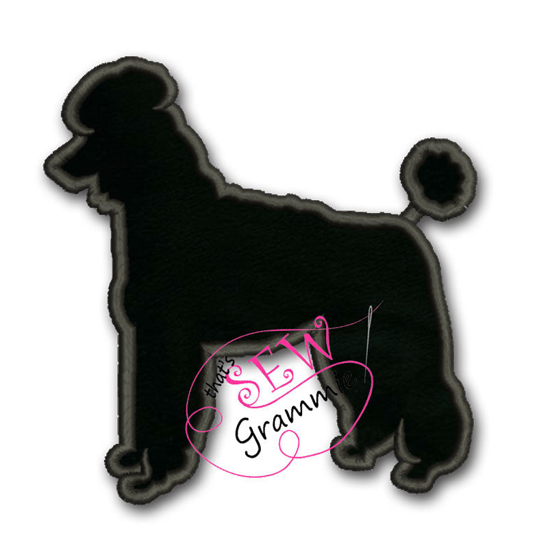 Standard Poodle Poodle Silhouette Applique Design