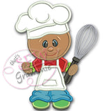 Baking Ginger BOY w Whisk Applique Design