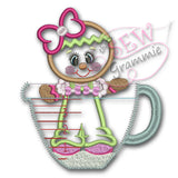 Baking Ginger in Cup Applique Design