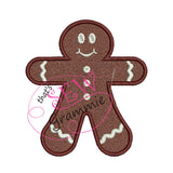 Gingerbread Boy Plain Applique Design