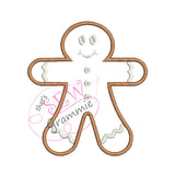 Gingerbread Boy Plain Applique Design