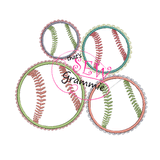 Girlie Baseball Applique Design