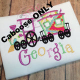 Choo Choo Train Caboose Applique Design