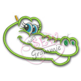 Girlie Gator Head Applique Design