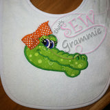 Girlie Gator Head Applique Design