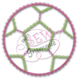 Girlie Soccer Ball Applique Design
