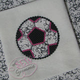 Girlie Soccer Ball Applique Design