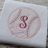 Girlie Softball Applique Design