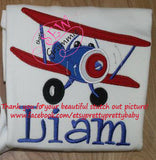 Happy Airplane Applique Design