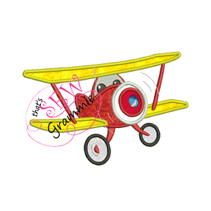 Happy Airplane Applique Design