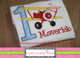Happy Airplane Applique Design