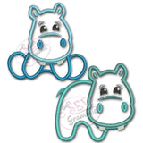 Hippo Boy Applique Design Set