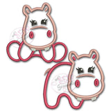 Hippo Girl Applique Design Set