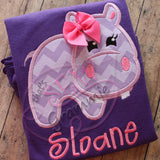 Hippo Girl Applique Design Set