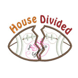 House Divided Football Applique Design