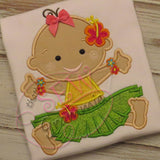 Hula Baby Girl Applique Design