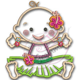 Hula Baby Girl Applique Design