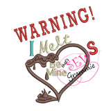 I Melt Hearts Applique Design