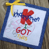 Kindergarten I Got This Applique Design