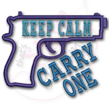 Keep Calm Carry One Applique Design
