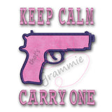 Keep Calm Carry One Applique Design