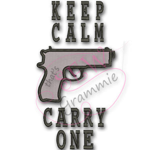 Keep Calm Carry One Applique Design