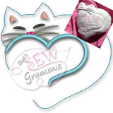 Kitty Heart Applique & Cuddler Design SET