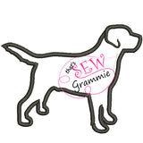Labrador Retriever Silhouette Applique Design