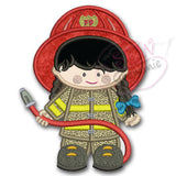 Fire Fighter Girl Applique Design
