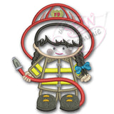 Fire Fighter Girl Applique Design