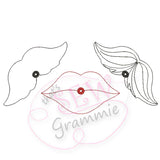 In the Hoop Lips & Mustache QUICK STITCH Lolli-Proppie small SET for Valentine Lollipops