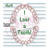 I Lost a Tooth Chart Embroidery Design