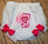 Love You a Ton Elephant Applique, great for Valentines Day