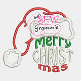 Merry CHRISTmas Hat Applique Design