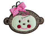 Monkey Lil Sis Applique Design Dollar Design $1