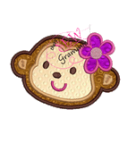 Monkey Girl TWO Applique Design Dollar $1