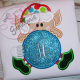 Elf with Ornament Frame Applique Design