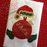 Elf with Ornament Frame Applique Design