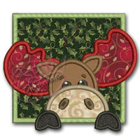 Moose in Square Frame Applique Design