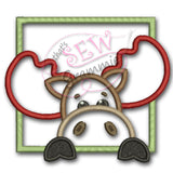 Moose in Square Frame Applique Design