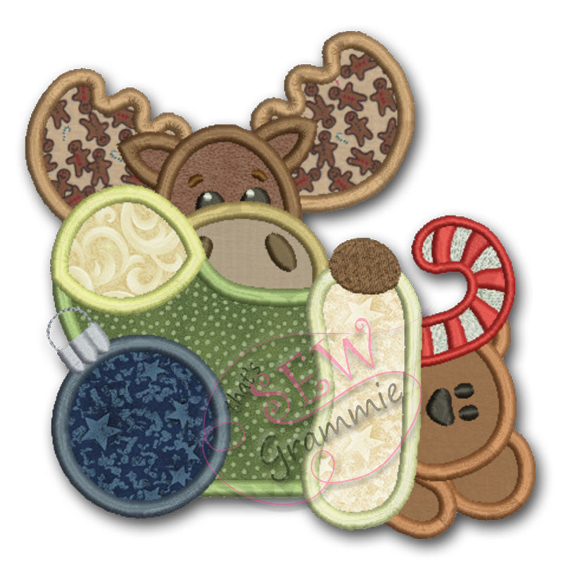Stocking Moose Applique Design