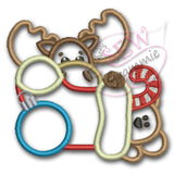 Stocking Moose Applique Design