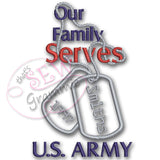 Our Family Serves Applique Design Army